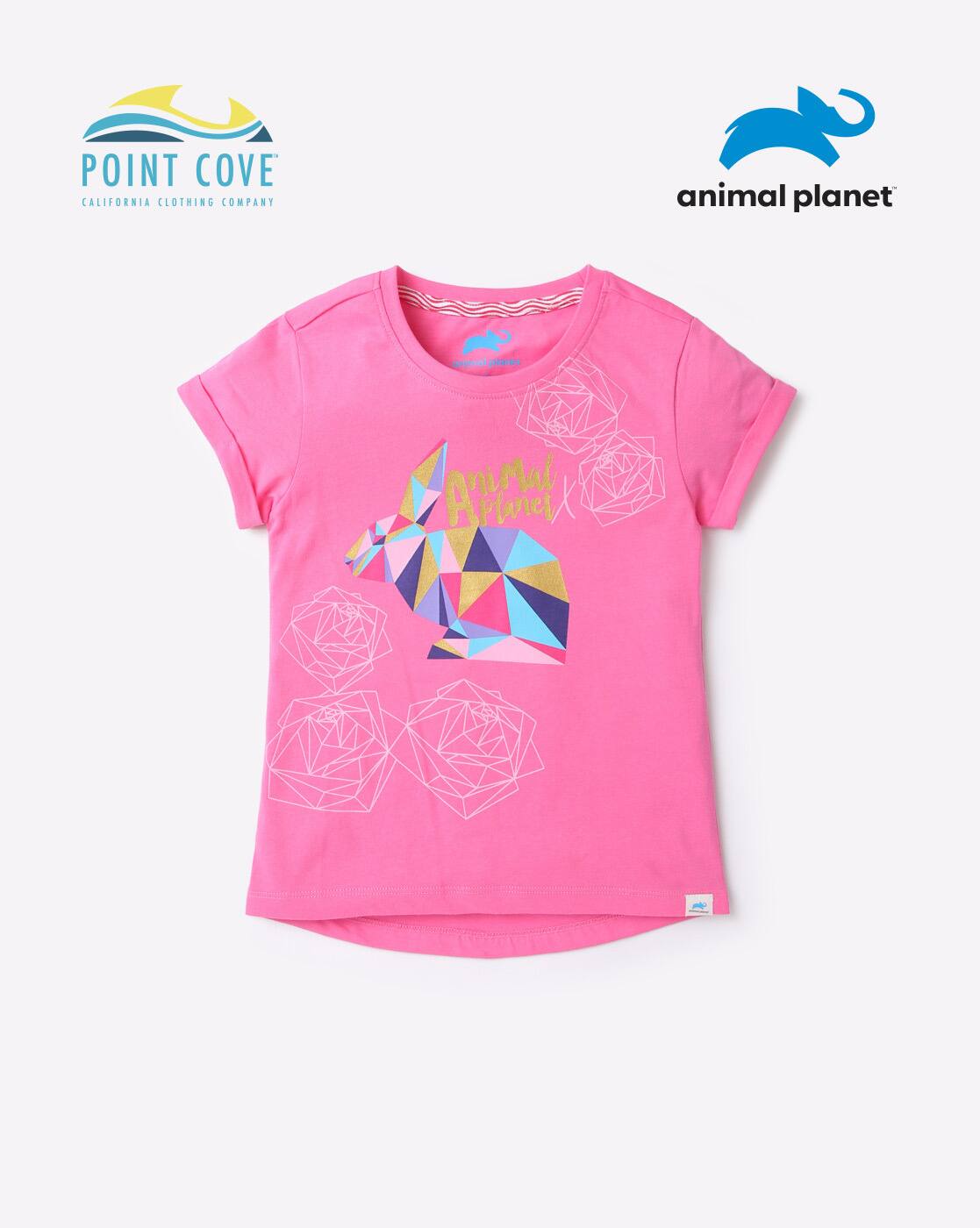 ANIMAL PLANET BOXY TEE, PINK, 3-4Y