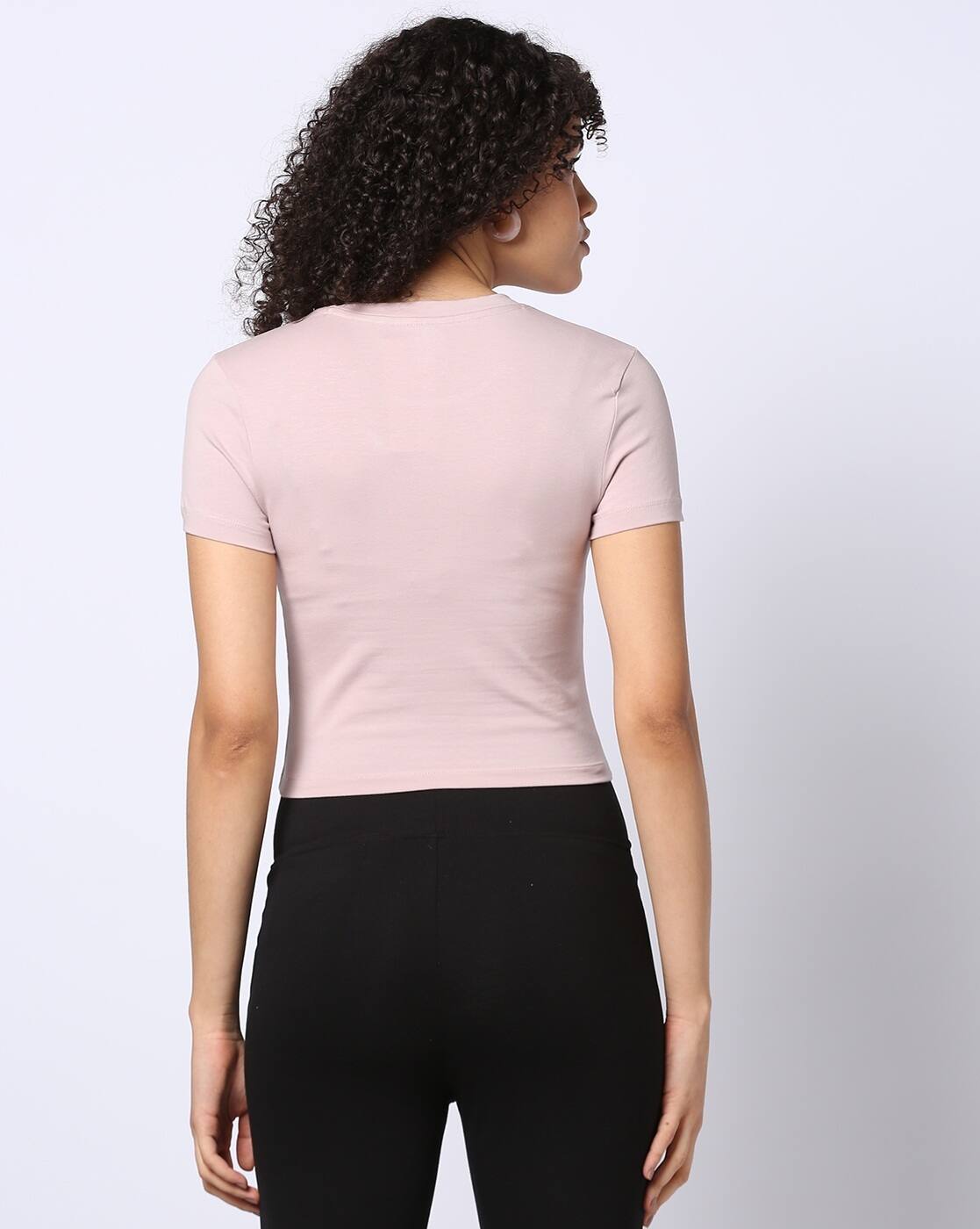 Rio Basic Sunflower Crop Tshirt, PINK, L