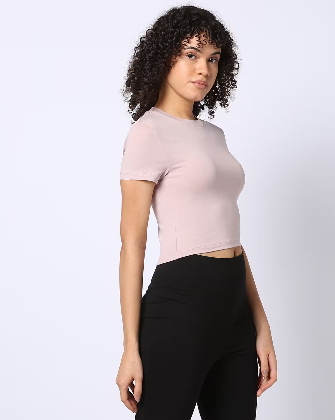 Rio Basic Sunflower Crop Tshirt, PINK, L