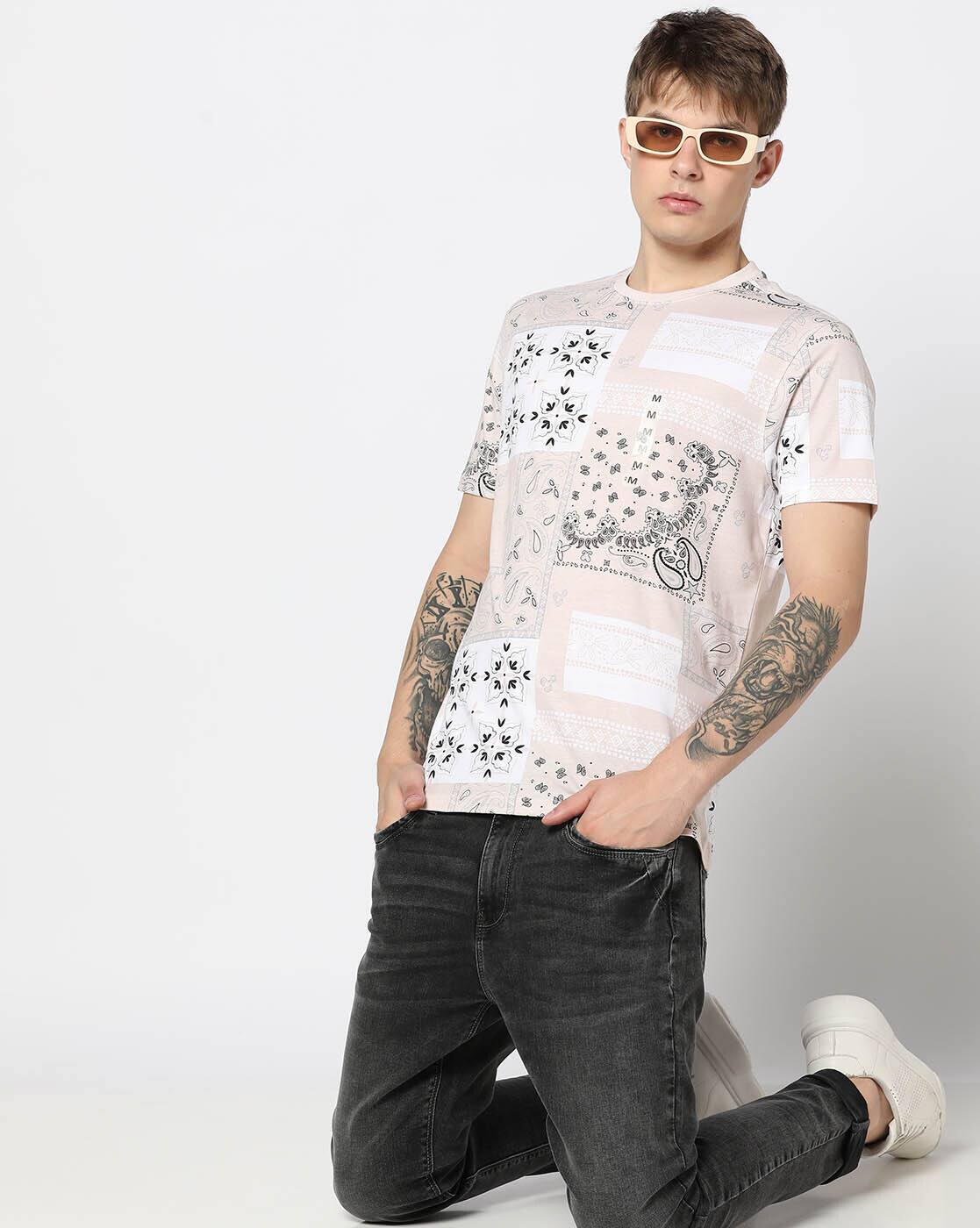 beige AOP TShirt Apr 24, BEIGE