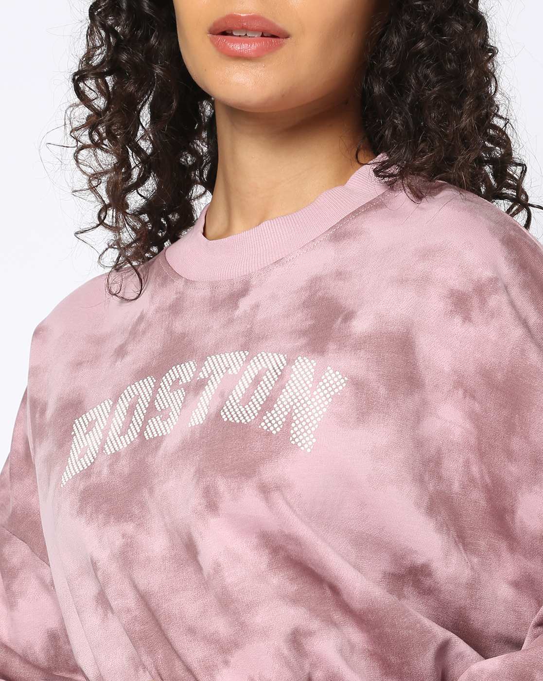 TIE DYE BLOUSON SWEATSHIRT, LT. PINK, M