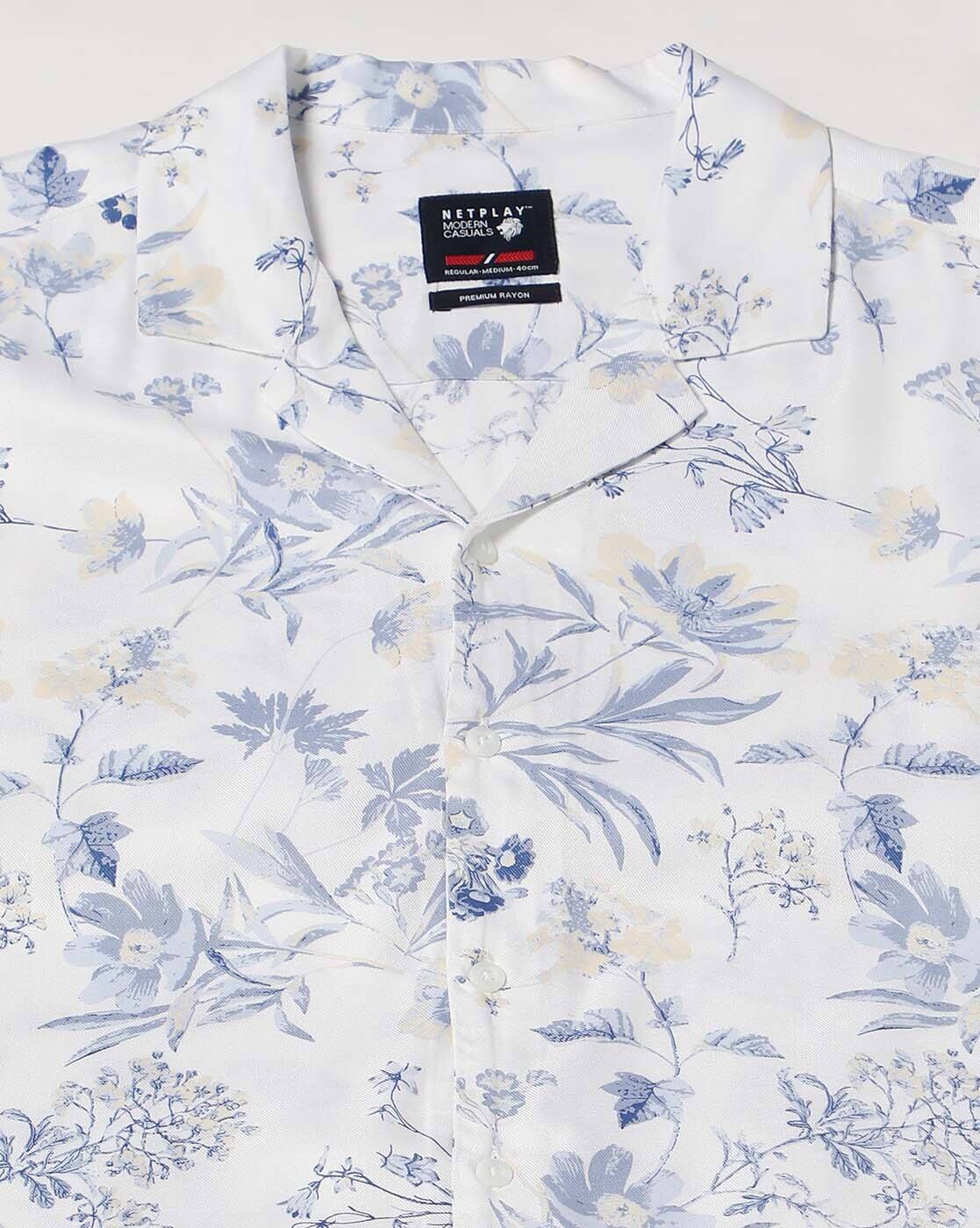 COTTON RESORT SHIRT WO BAND, WHITE