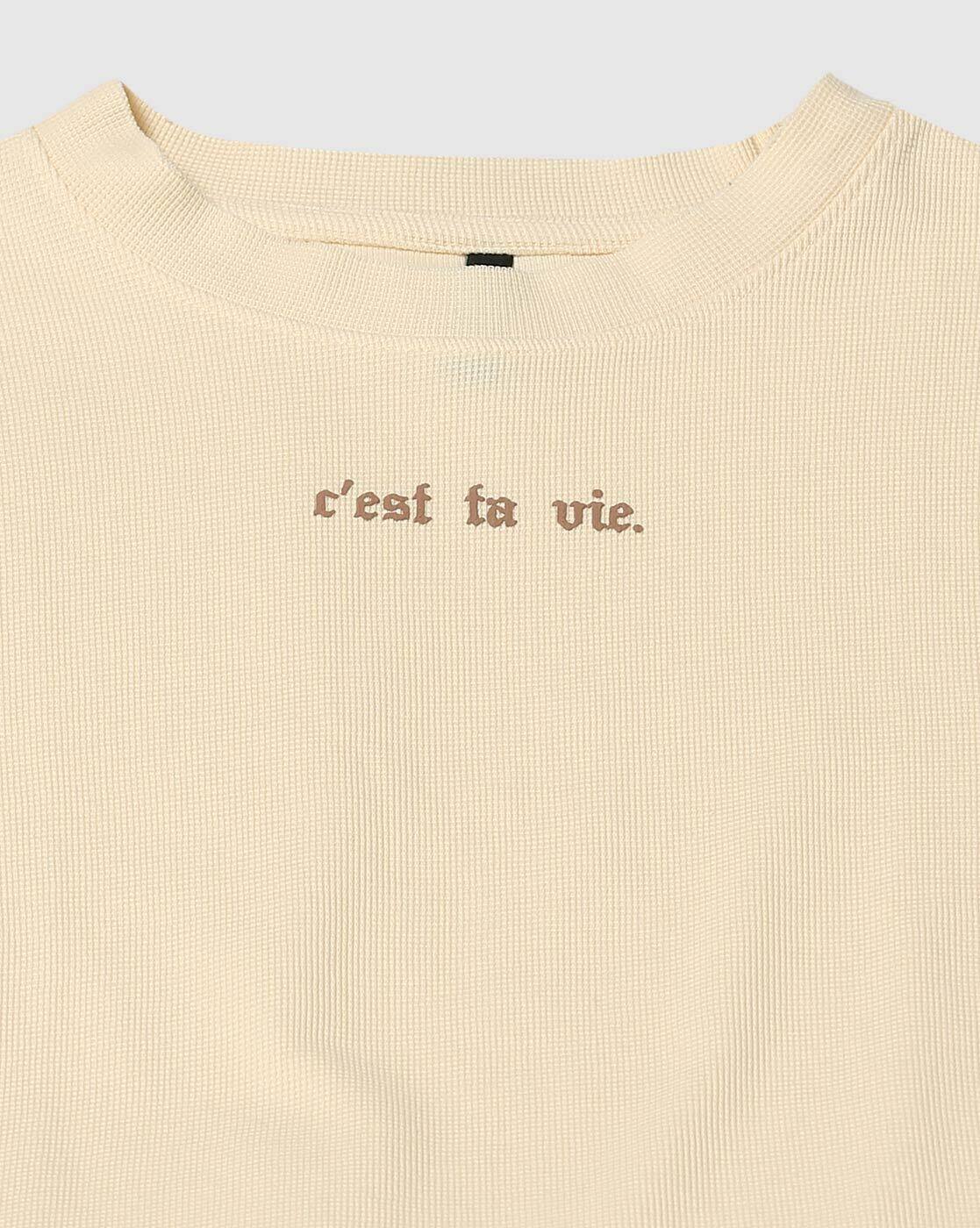 CAP SLEEVE WAFFLE TOP, OFF WHITE