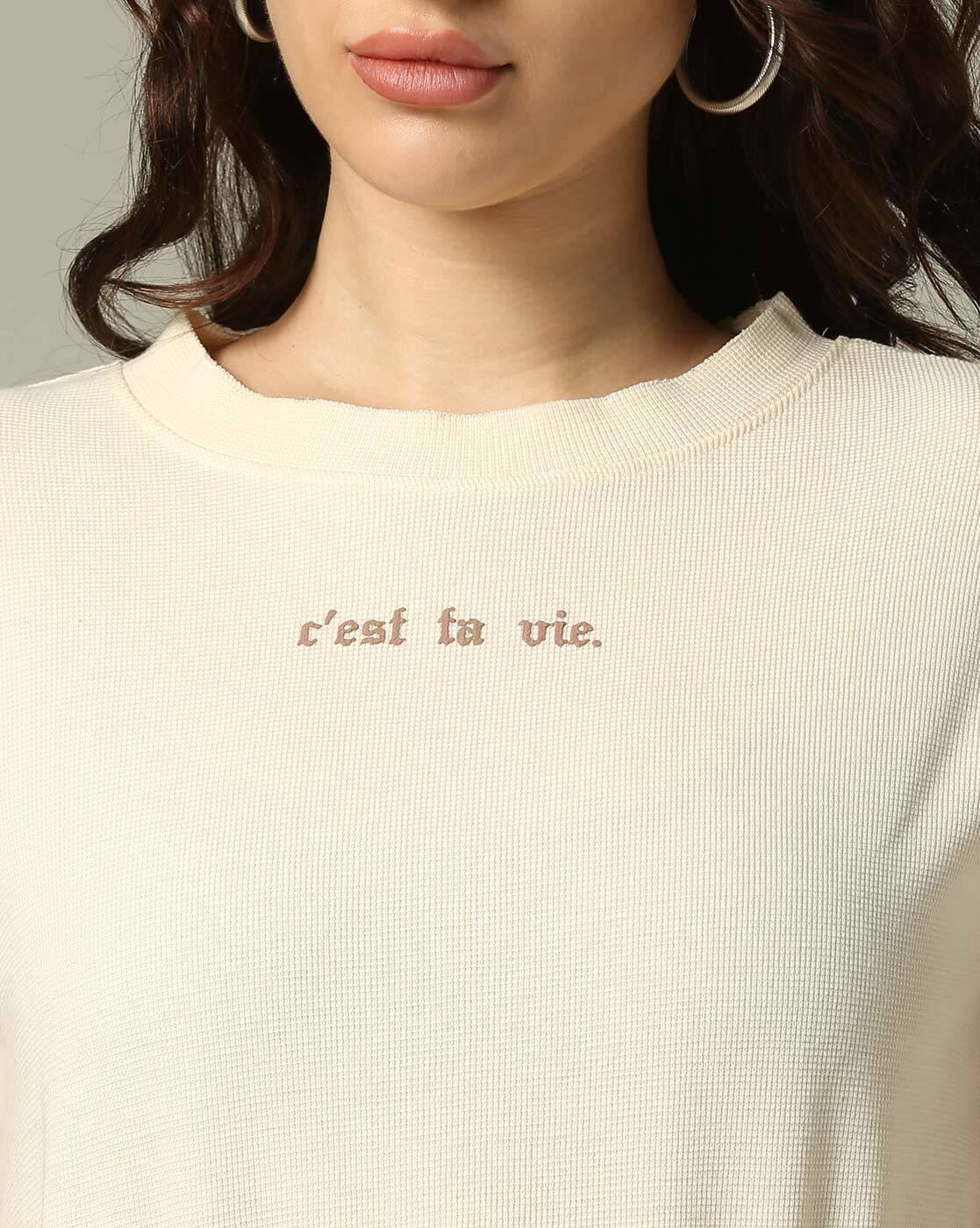 CAP SLEEVE WAFFLE TOP, OFF WHITE