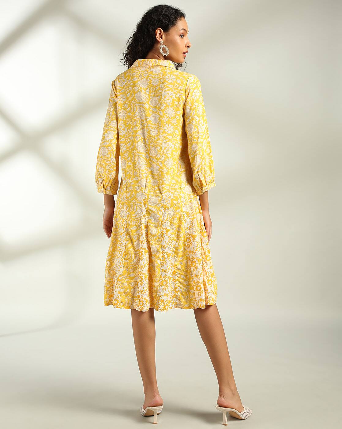 TOPWEAR DRESSES, YELLOW, S