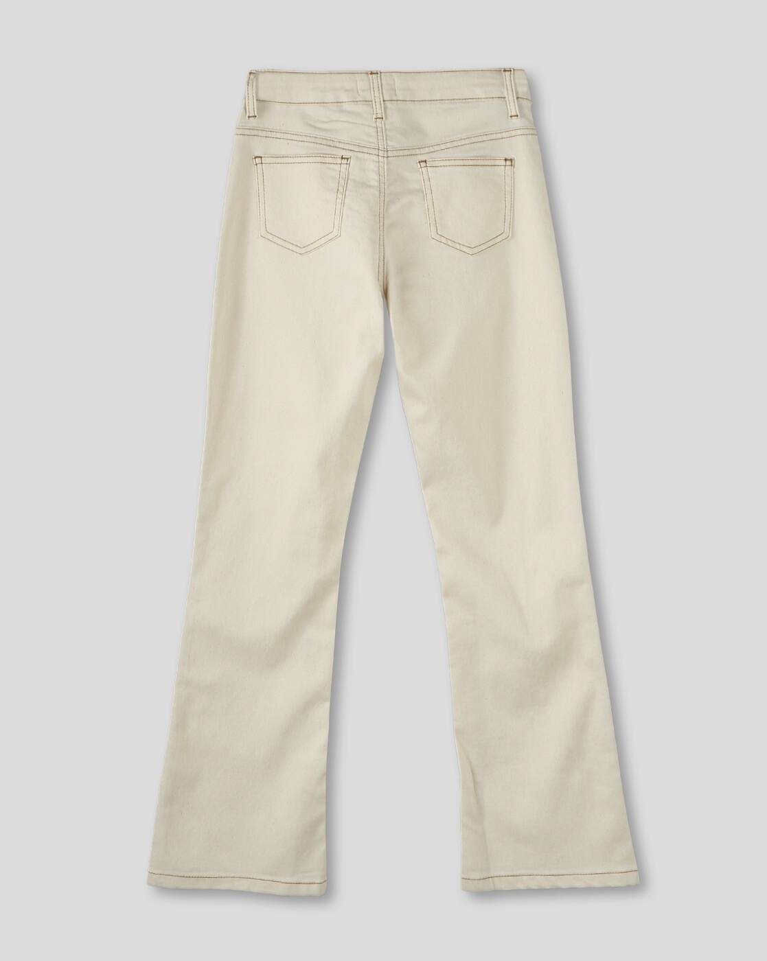 BASIC CONTRAST STICTH JEANS, ECRU, 9-10Y
