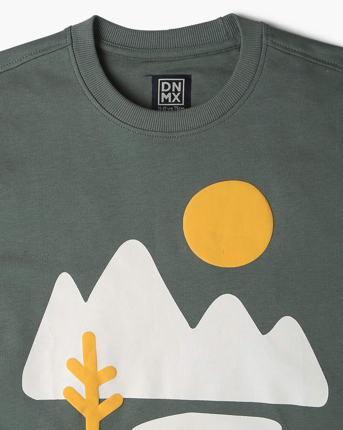 Crew neck TShirt with ches, TEAL, 11-12Y
