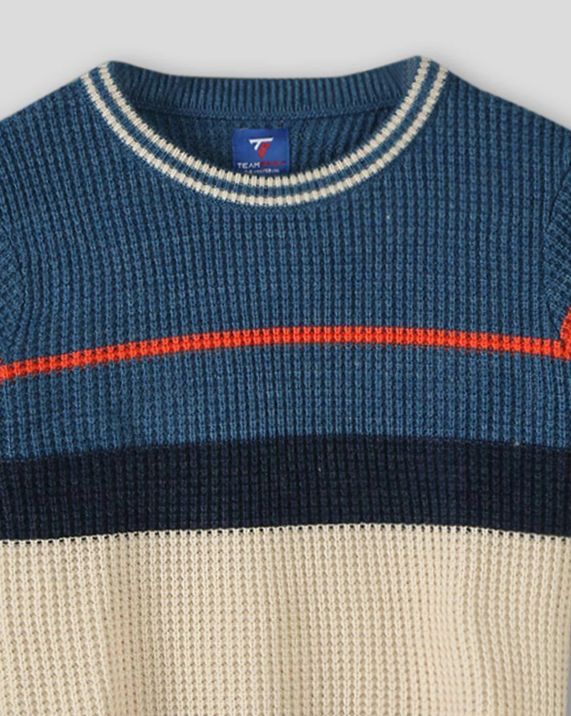 FS colorblock sweater, BLUE, 7-8Y