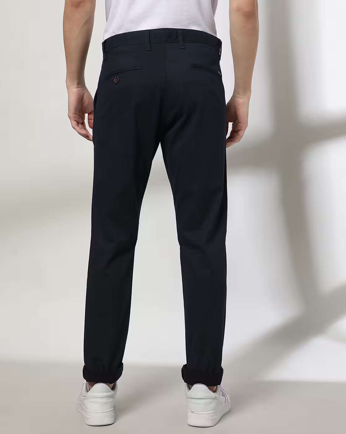 PRINTED CHINO 1, NAVY