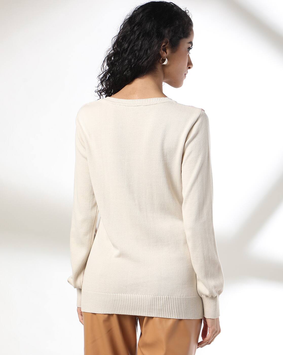 FIG FLAT KNIT, OFF WHITE, S