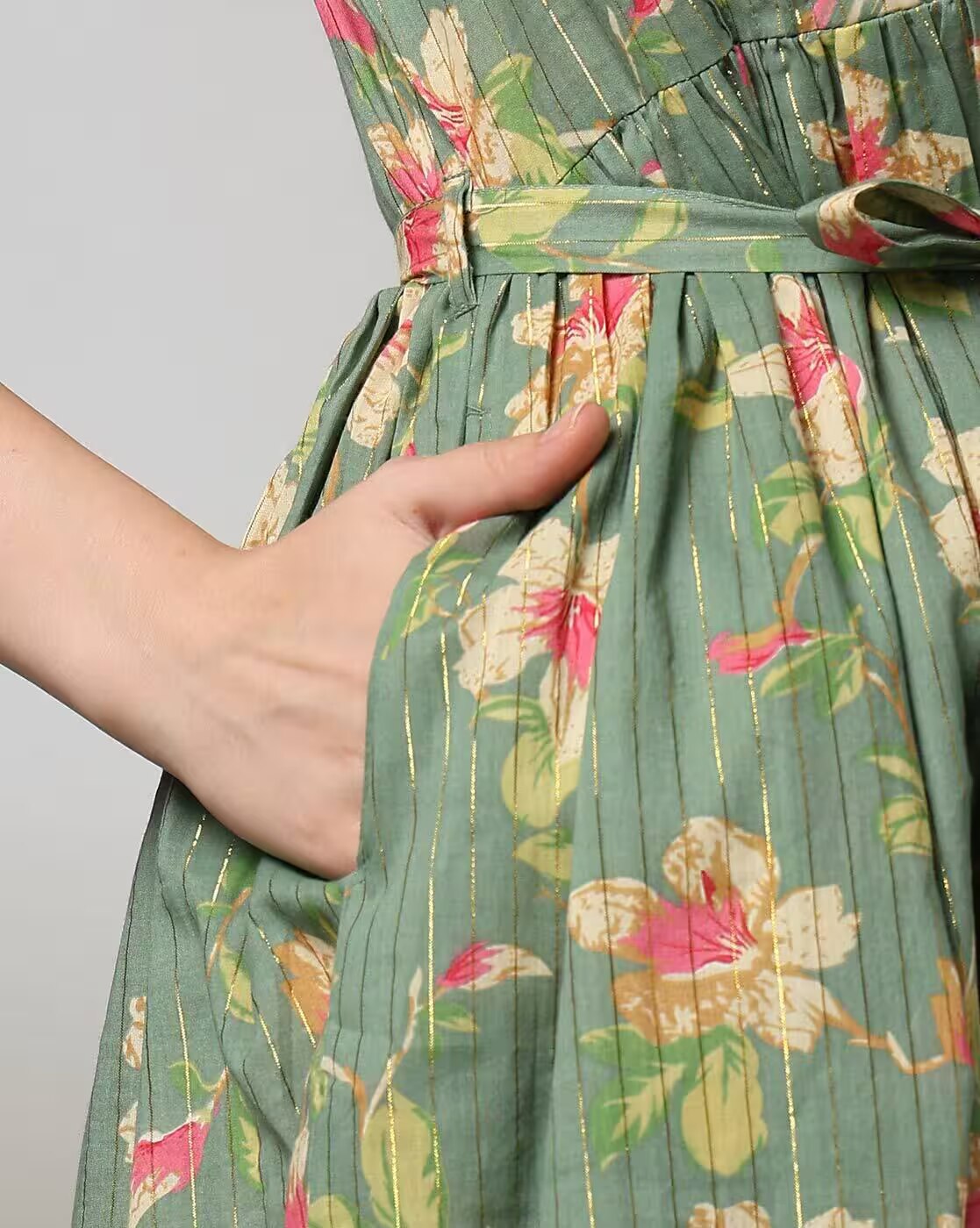 NEHRU COLLAR DRESS, OLIVE, XL