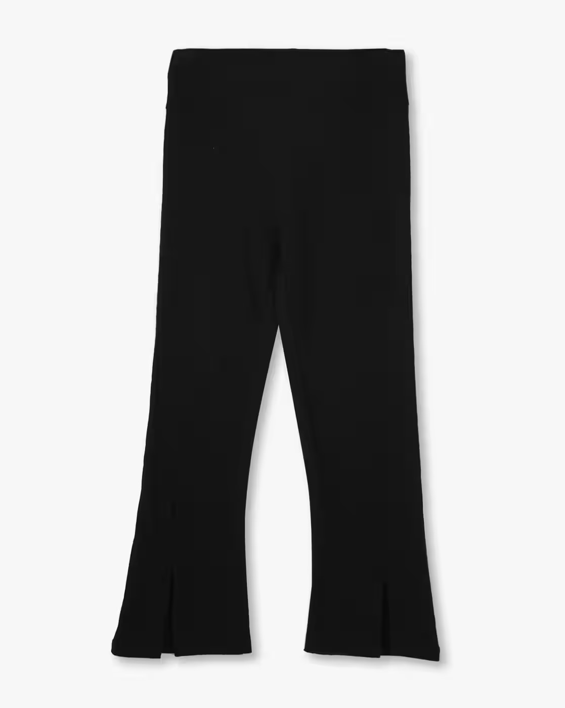 Rib flarred Pant, JET BLACK