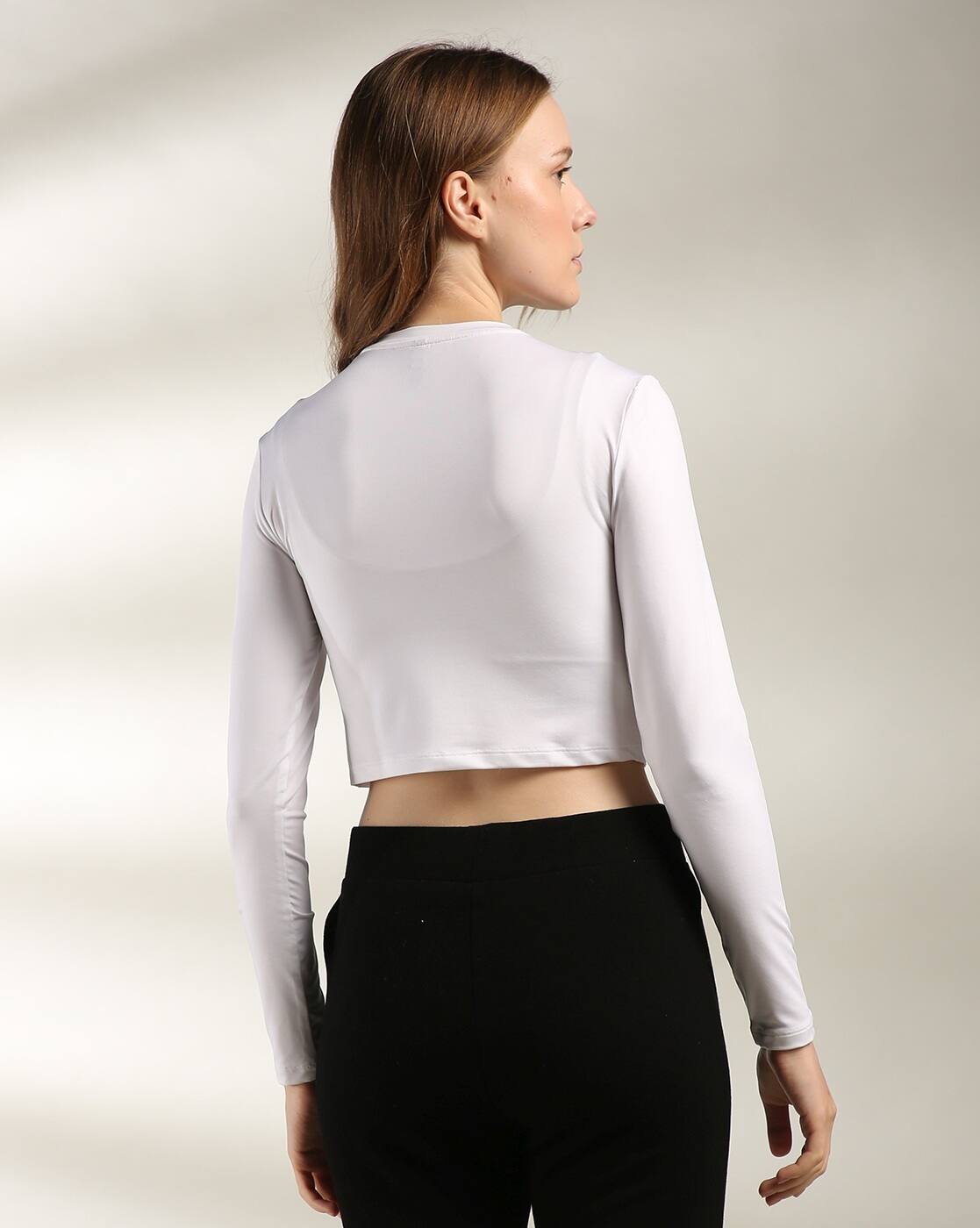 GRAPHIC FULL SLEEVES TOP, OFF WHITE