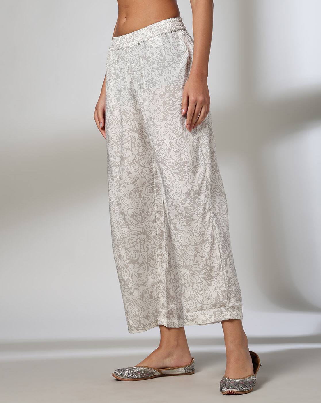 PRINTED PALAZZO, BEIGE, S