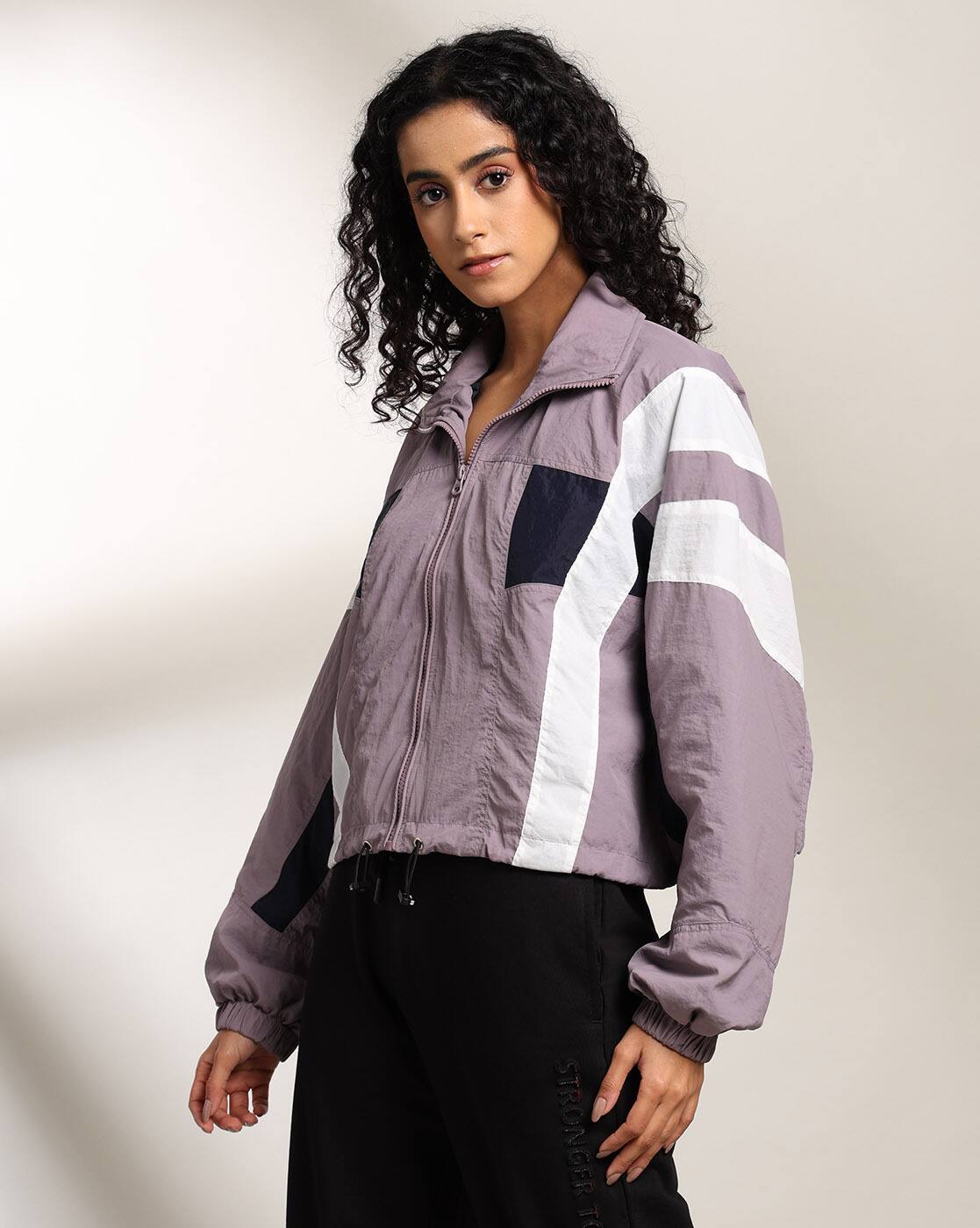 CUT  SEW CROPPED JACKET, LILAC, L