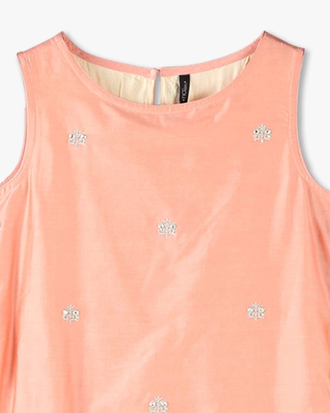 Sleeveless Layered Dress, PEACH
