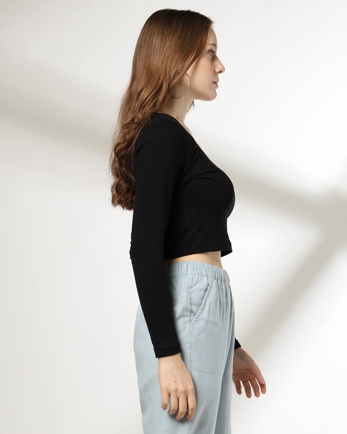 HOLLYBERRY SCOOP NECK TSHI, JET BLACK, S