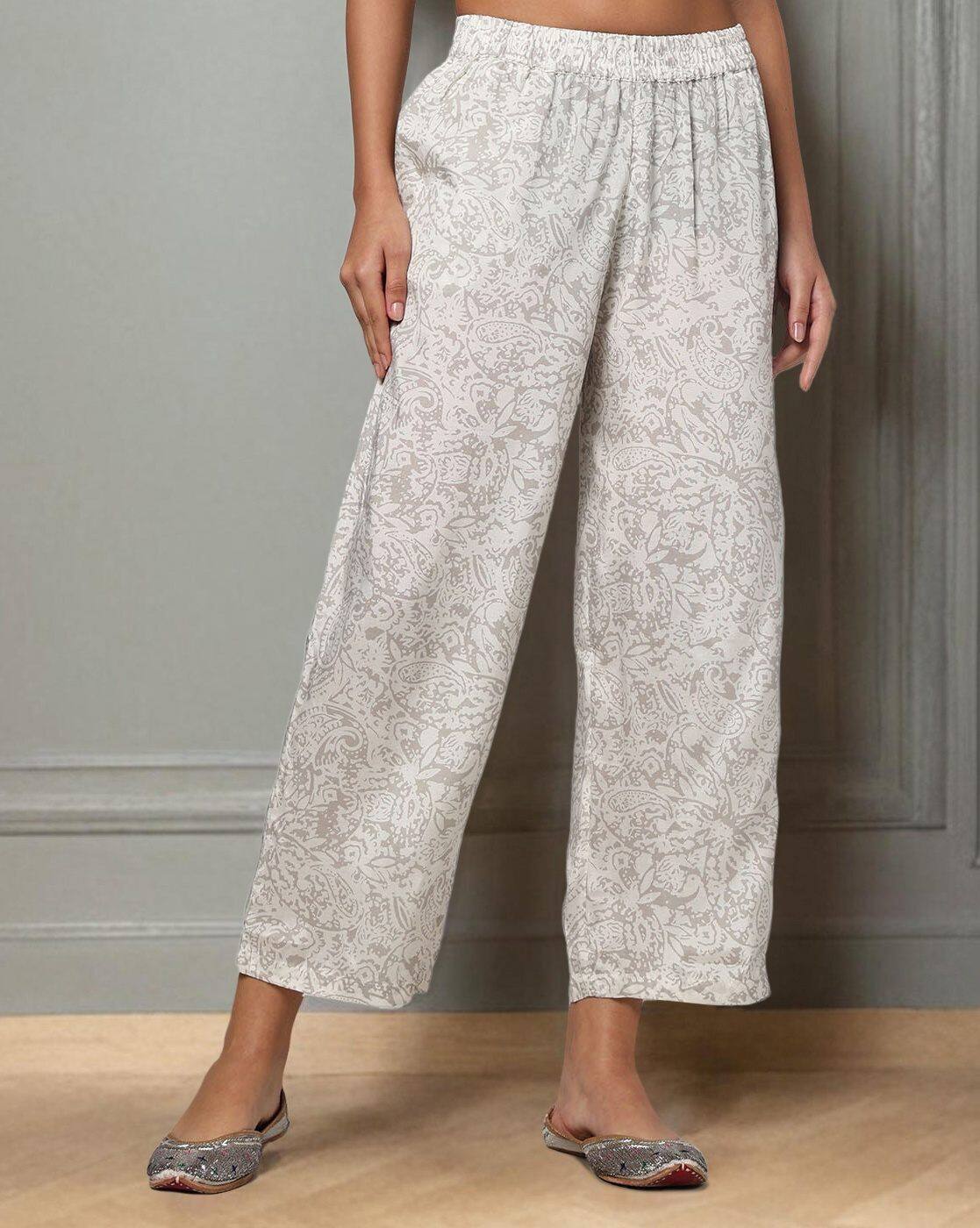 PRINTED PALAZZO, BEIGE, S