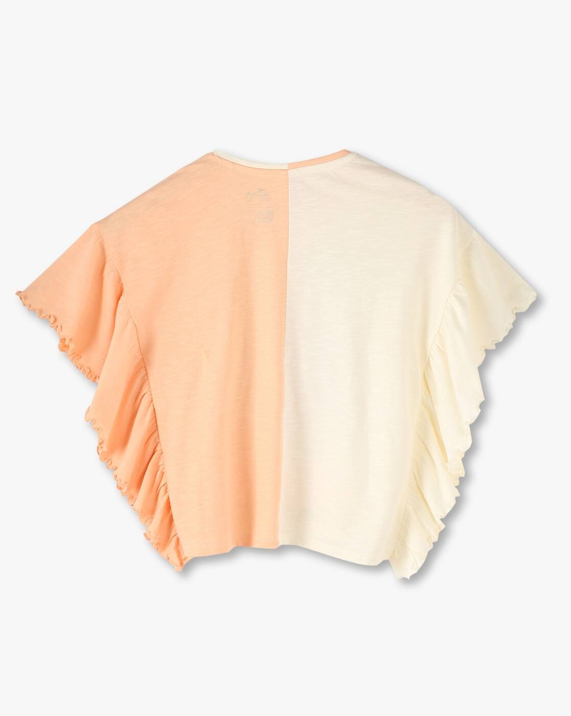 DROP SHOULDER RUFFLE TEE, MULTI