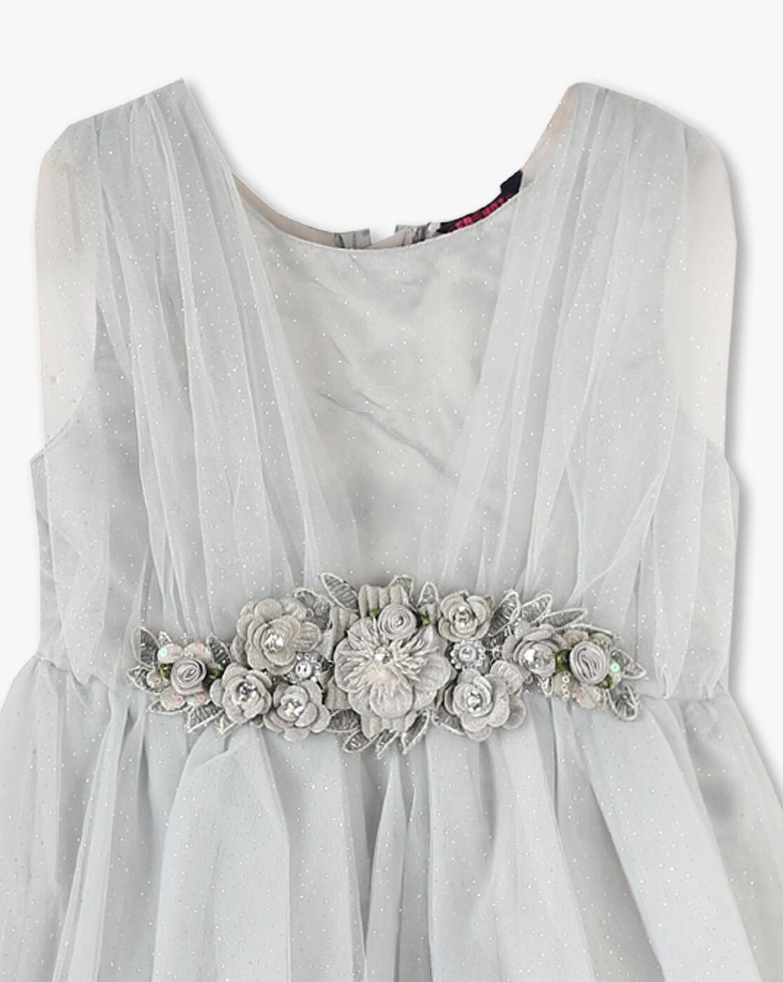 KG FRENDZ FROCKS, GREY, 2-3Y