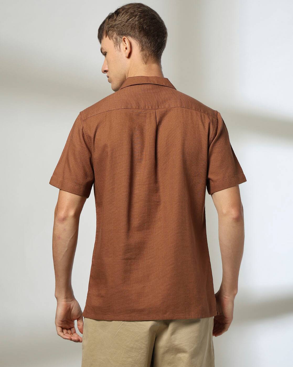 RESORT SHIRT W/O BAND, BROWN