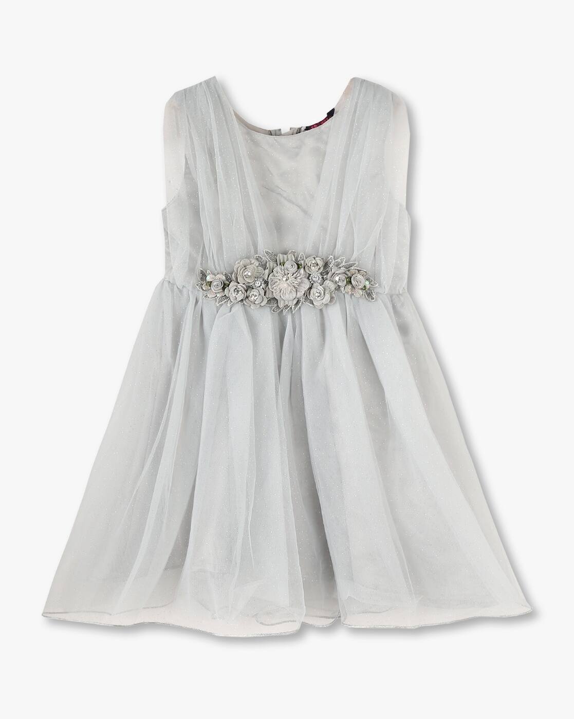 KG FRENDZ FROCKS, GREY, 2-3Y