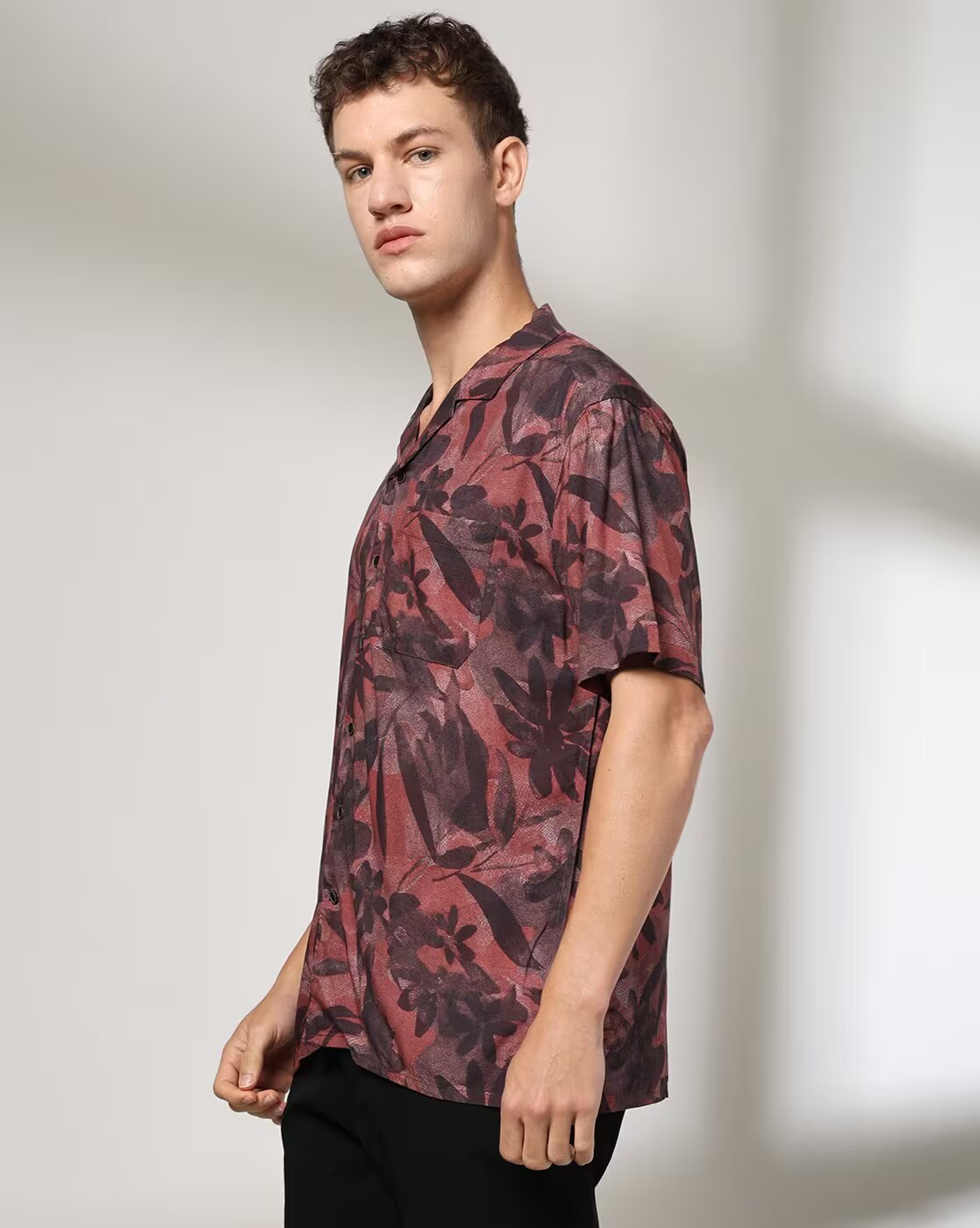 RESORT SHIRT W/O BAND, MAROON, 42