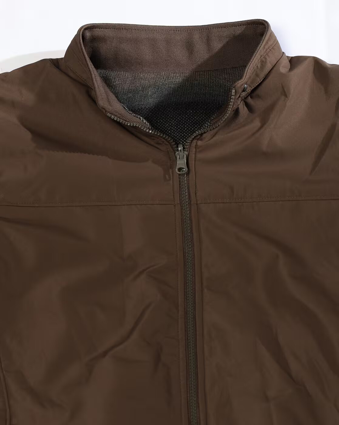HIGH NECK JACKET, BROWN, XXL
