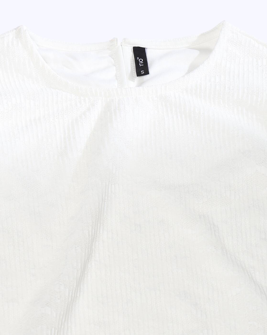 Puffy sleeve blouse, OFF WHITE, M