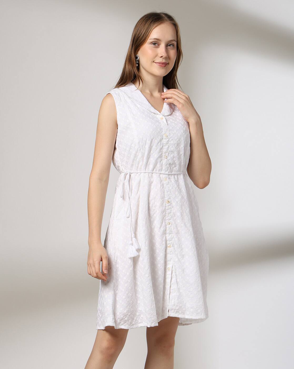 TOPWEAR DRESSES, WHITE, XS