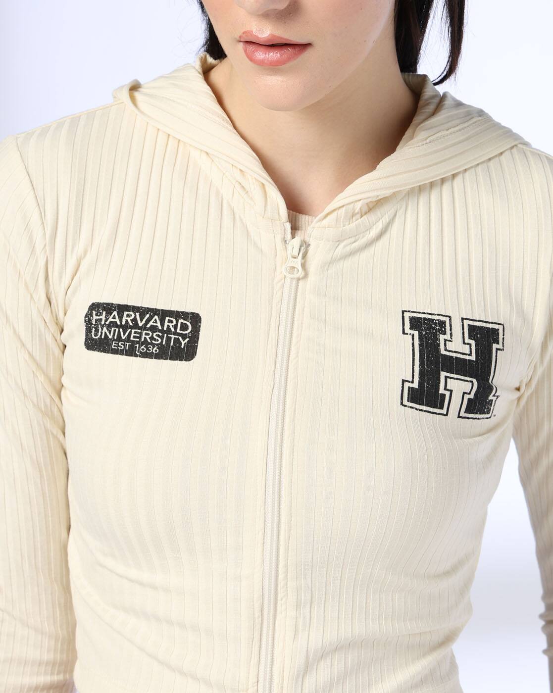HARVARD HOODIE TOP, BEIGE