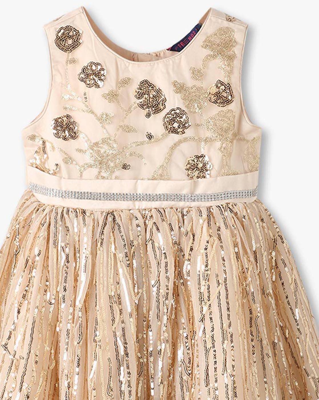 KG FRENDZ FROCKS, BEIGE, 7-8Y
