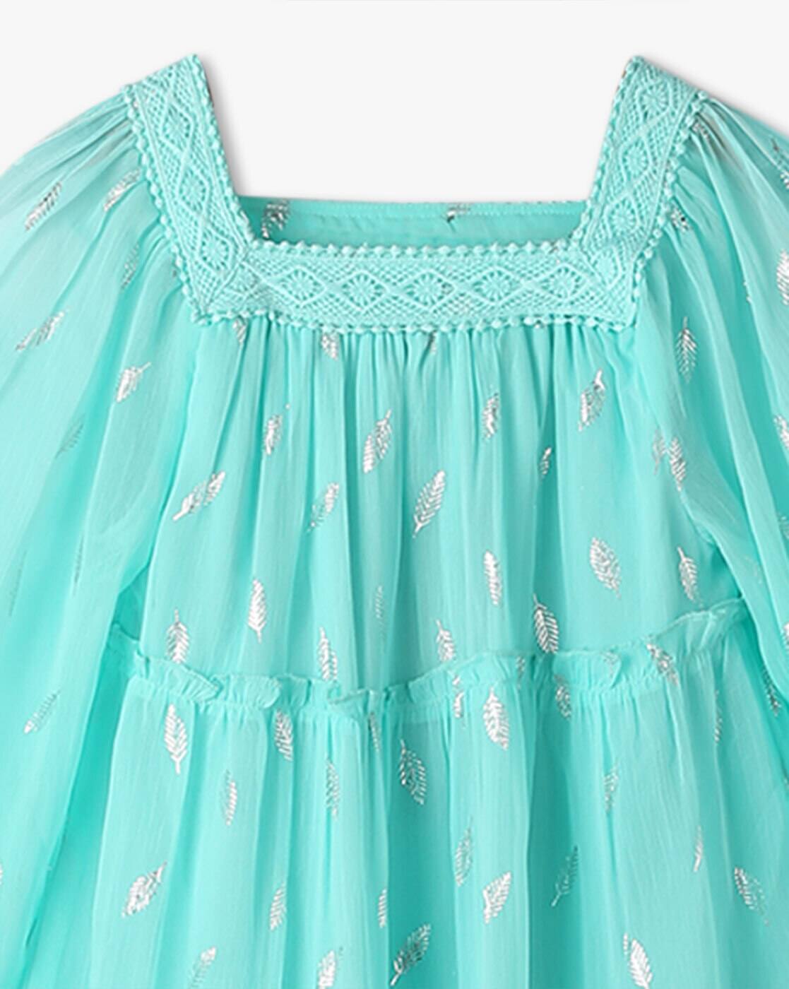 POINT COVE GIRLS DRESS, TURQ