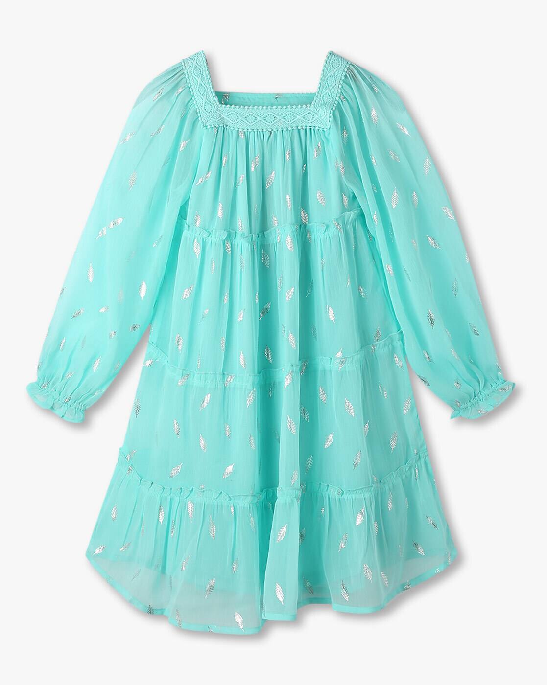 POINT COVE GIRLS DRESS, TURQ