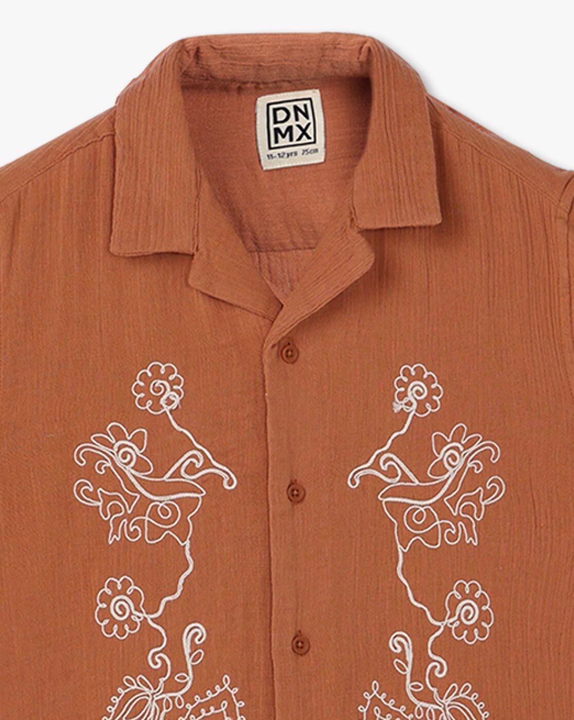 HS RUST COLOR RESORT COLLA, RUST, 13-14Y