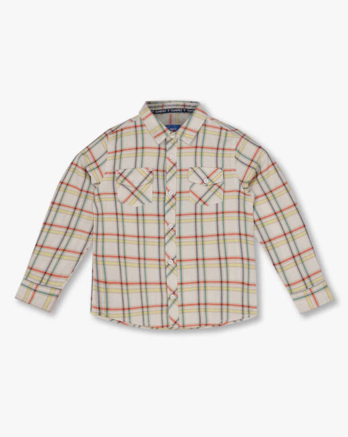 FS double pkt check shi, OFF WHITE, 2-3Y