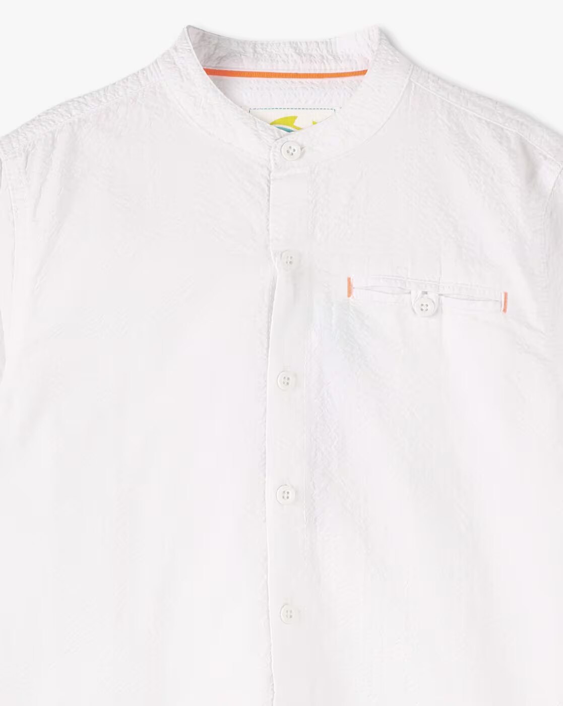 L/S MANDARIN COLLER SHIRT, WHITE