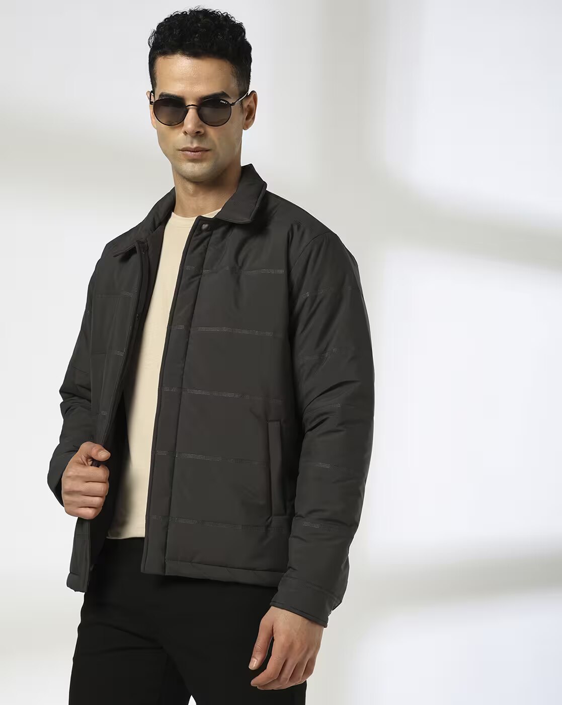 PUFFER COAT, GREY, XL