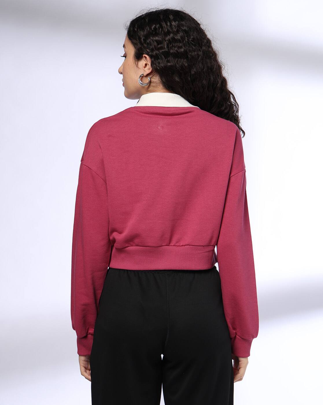 POLO FULL SLEEVED TOP, DARK PINK