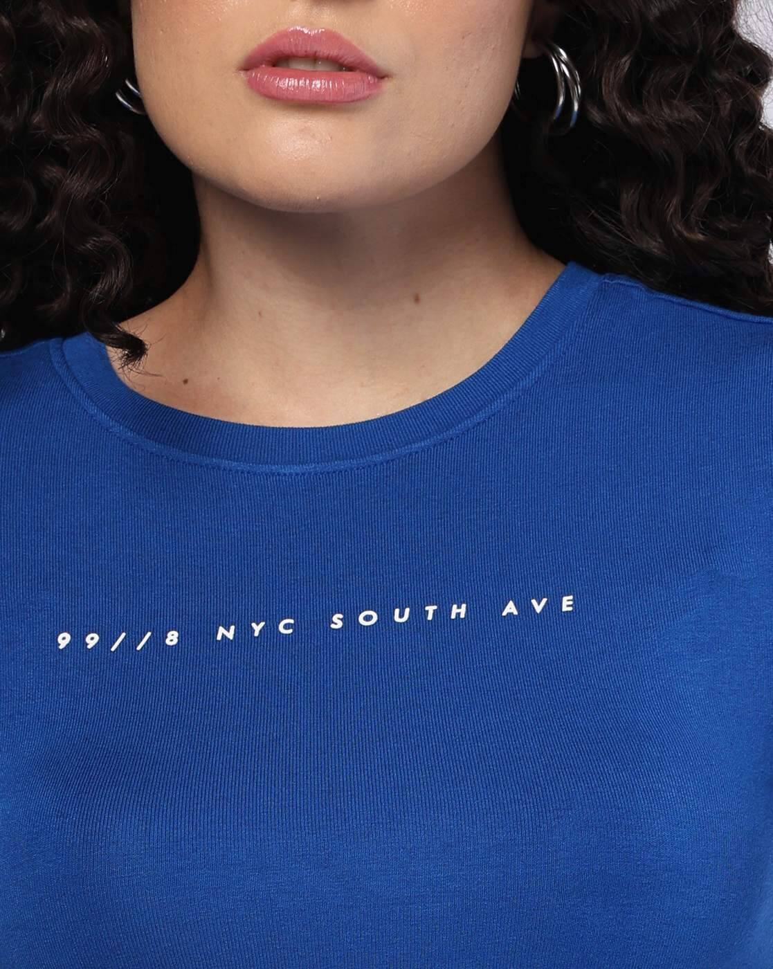 GRAPHIC FITTED TEE, MEDIUM BLUE