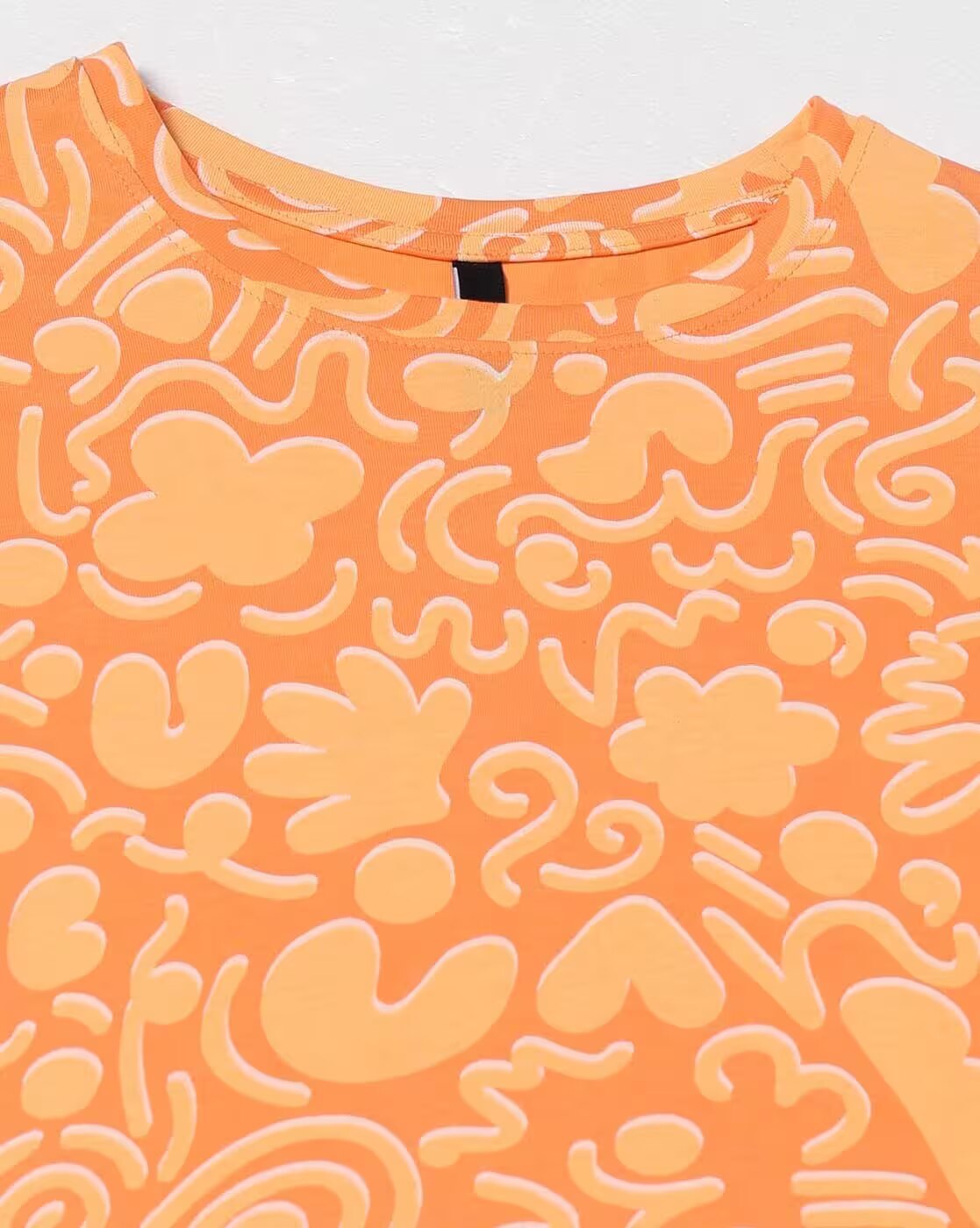 RIO ABSTRACT AOP TEE, ORANGE, M