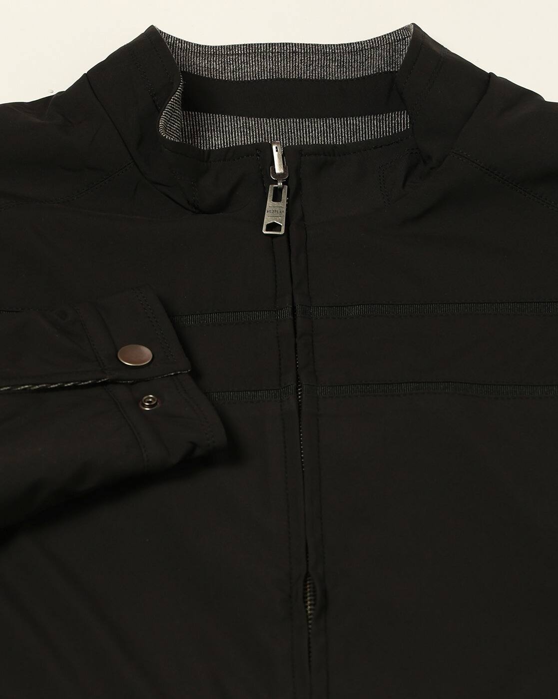 PIN STRIPE REVERSABLE JACKET, BLACK, L