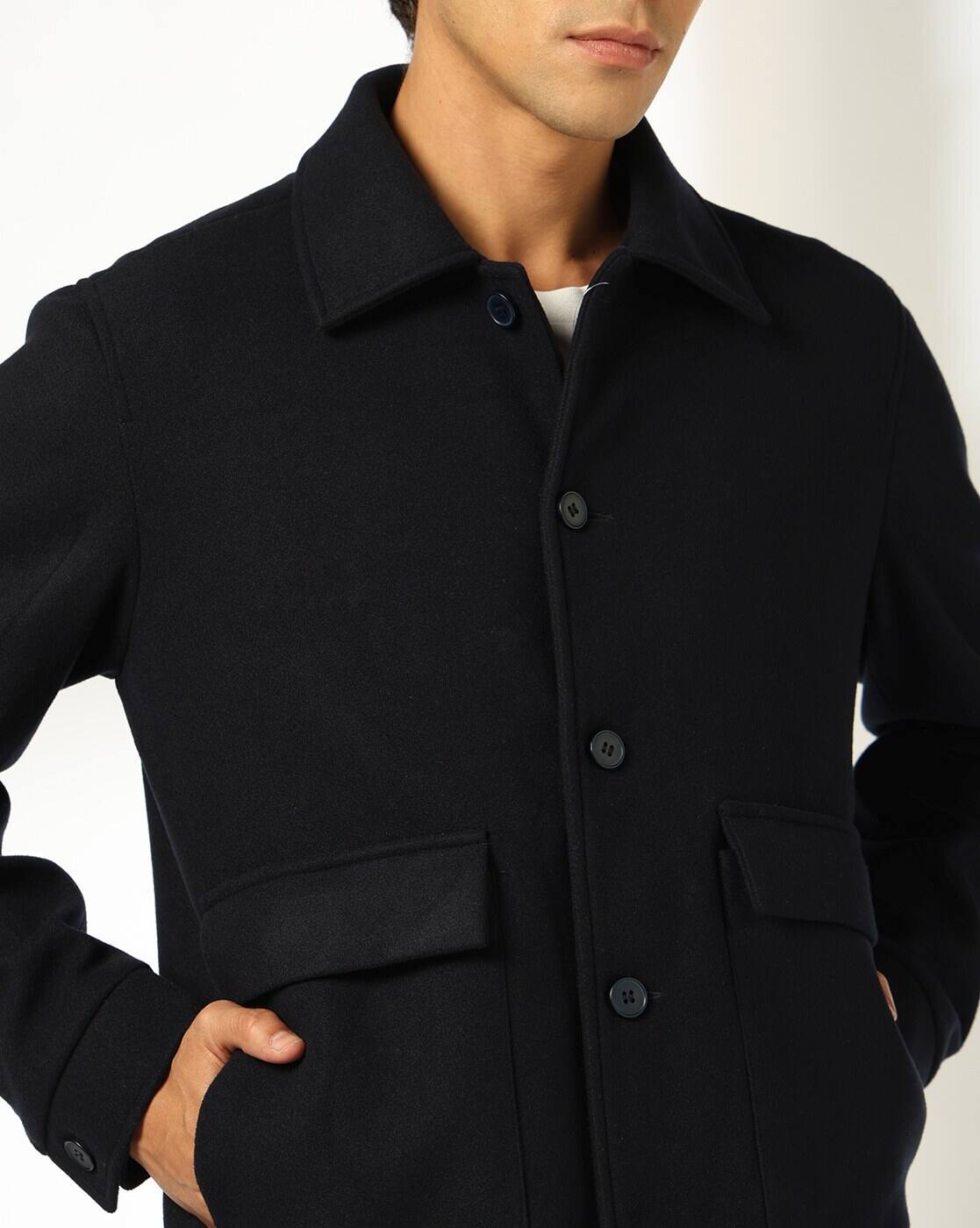 WOOL SHORT JACKET, NAVY, M