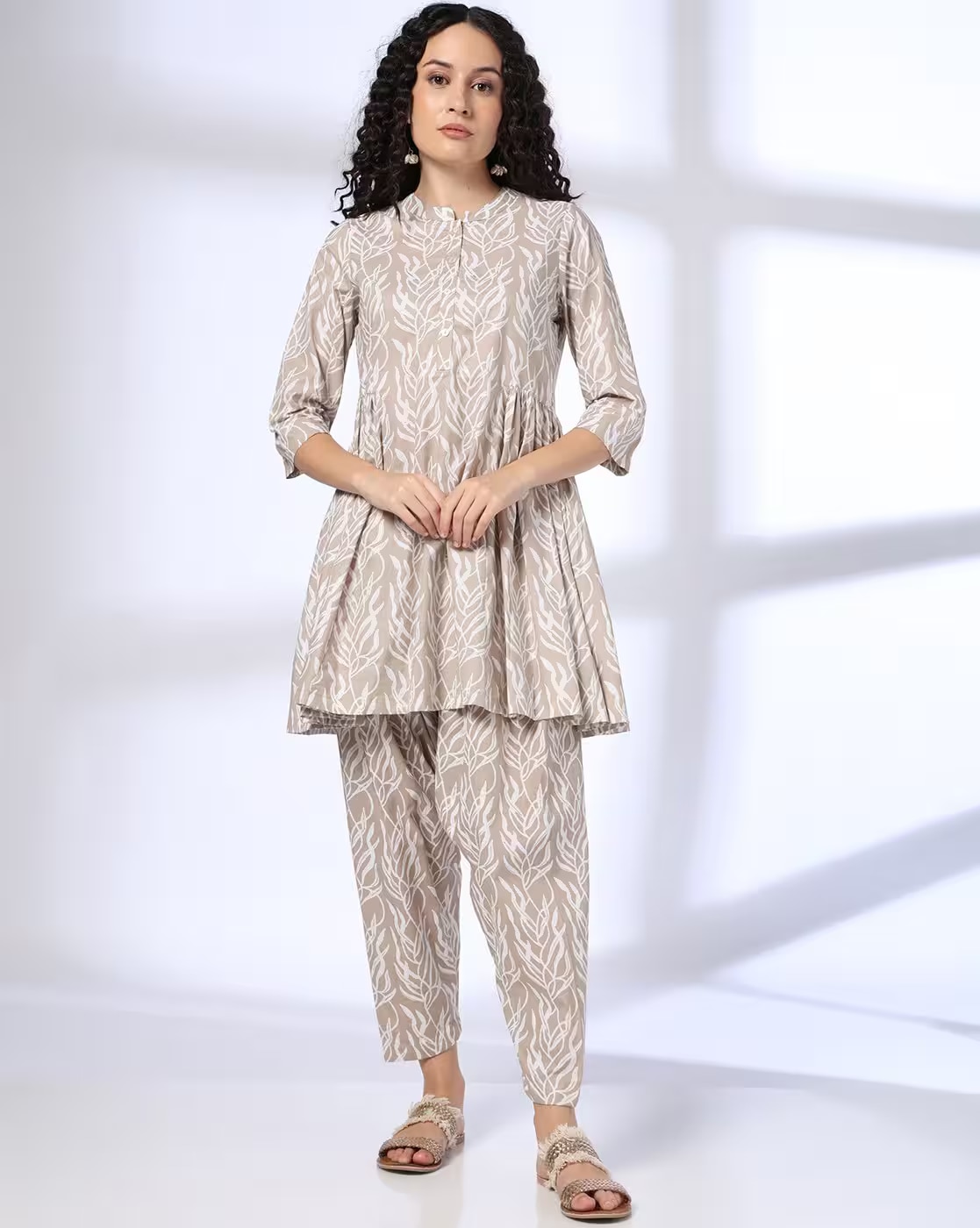 Buy Women Leaf Print Tunic & Pants Sets Online at Best Prices in India ...