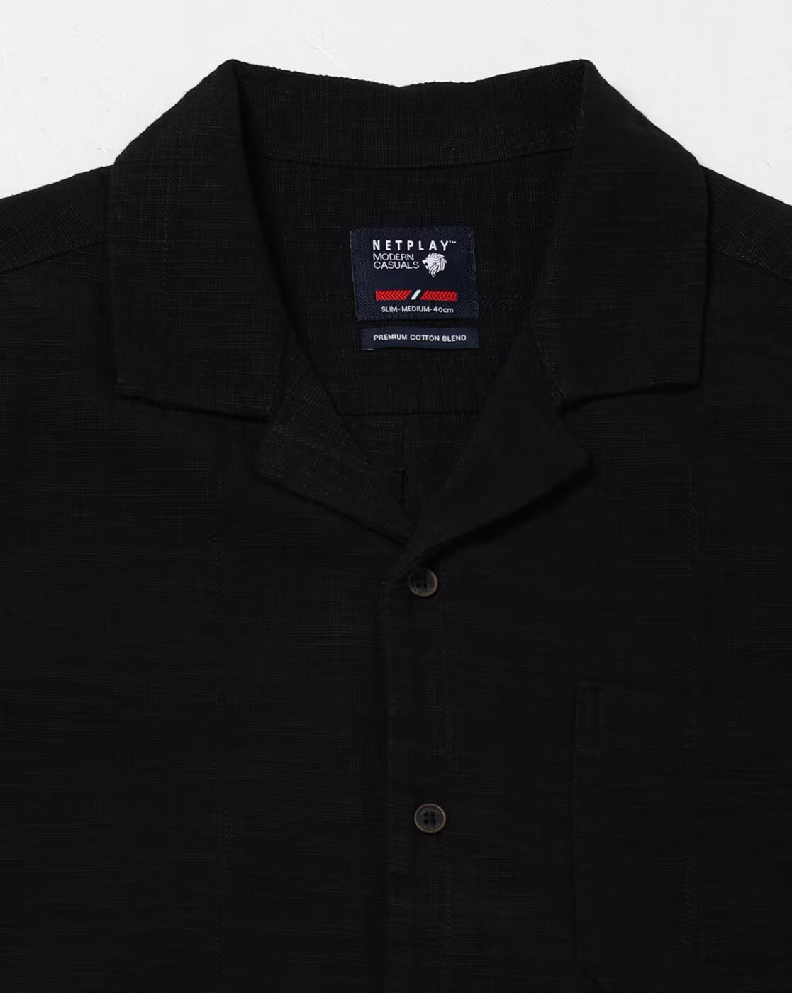 RESORT SHIRT WO BAND, JET BLACK
