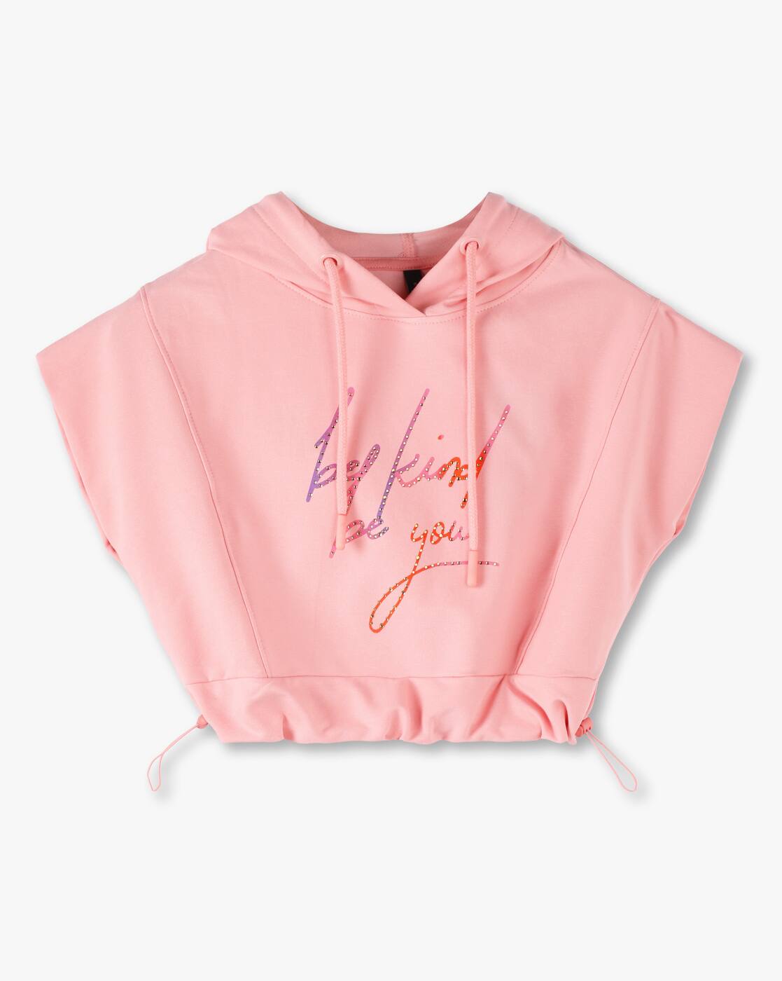SLEEVELESS HOODIE TOP, PEACH, 8-9Y
