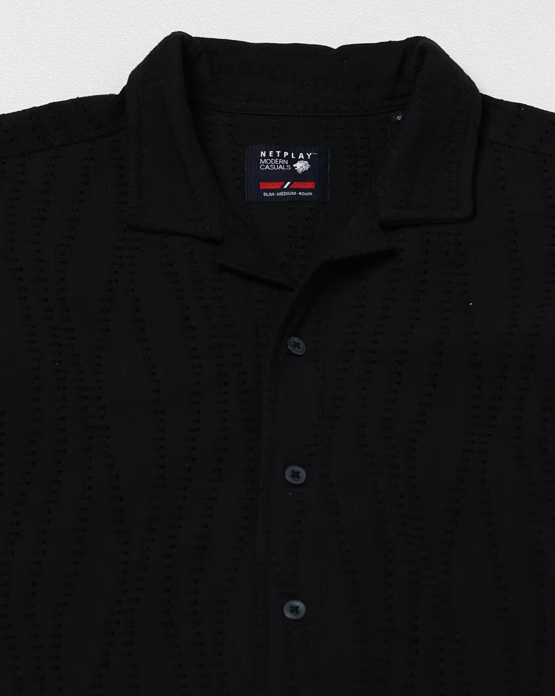 KNITTED RESORT SHIRT, JET BLACK