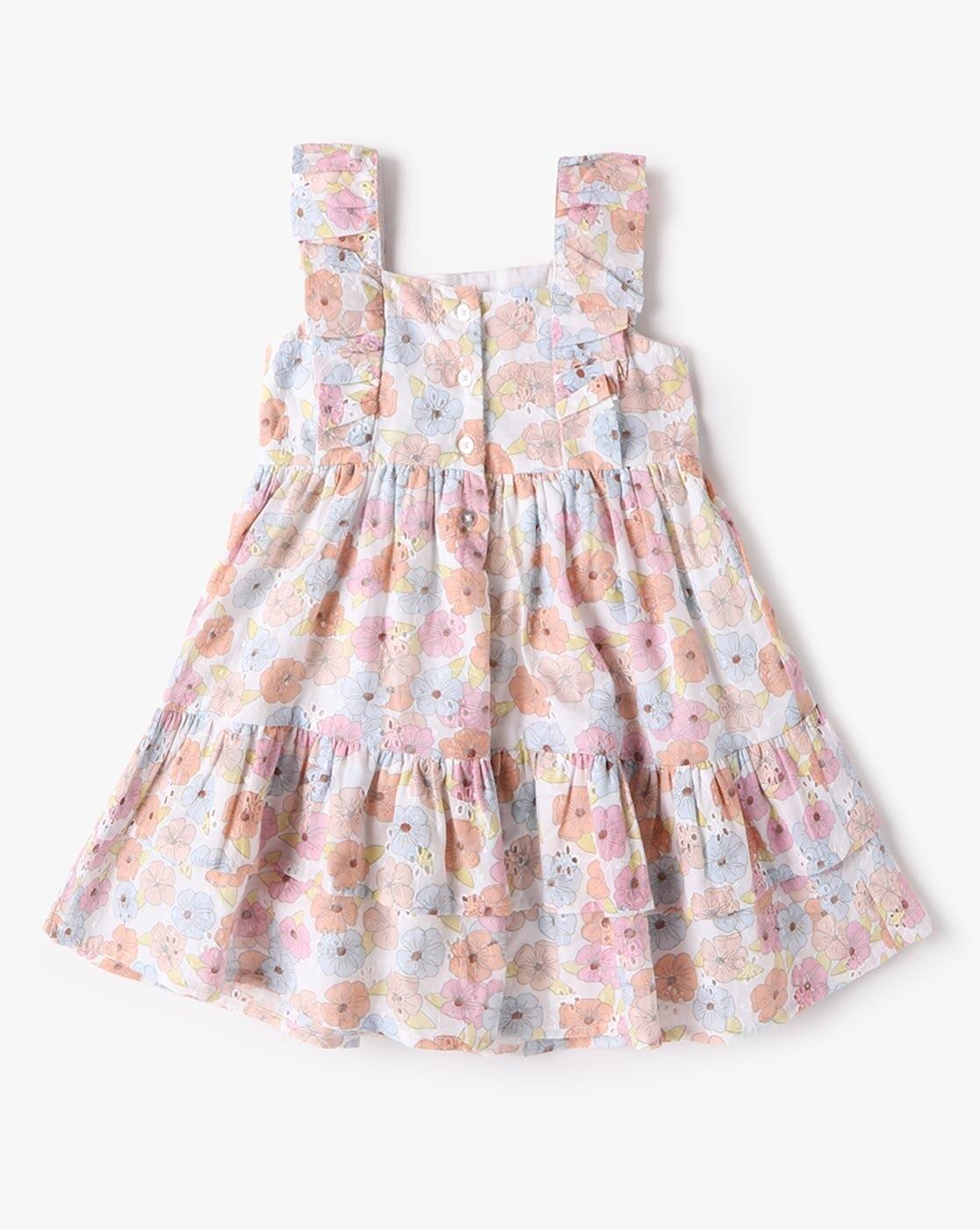 SCHIFFLY FLORAL PRINT DRESS, MULTI