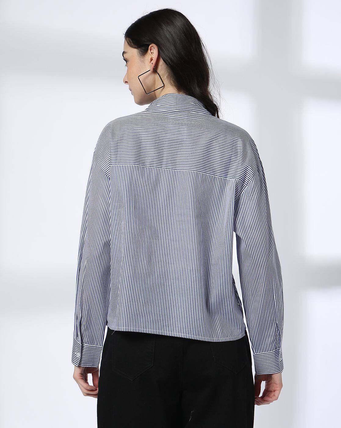 Button Down Shirt with Schiffl, BLUE, XS