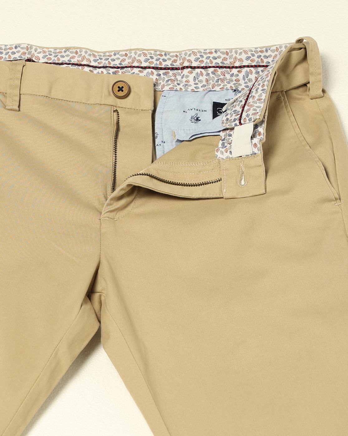 DAD SATIN FLEXI WAIST CHINO, KHAKI